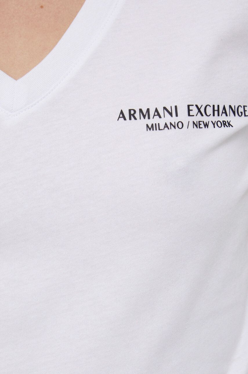 Armani Exchange Bavlněné tričko bílá barva - Pepit.cz