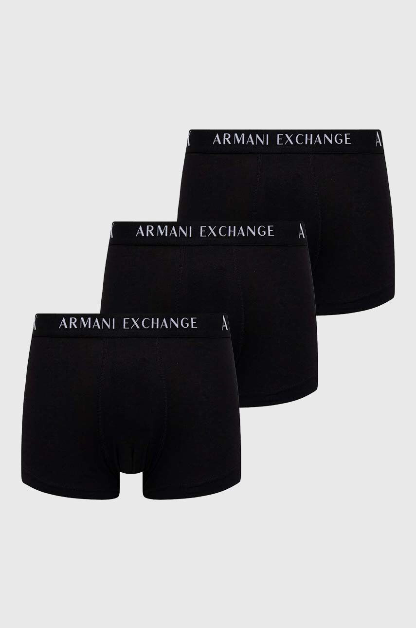 Armani Exchange Boxerky 3-pack pánské černá barva - Pepit.cz