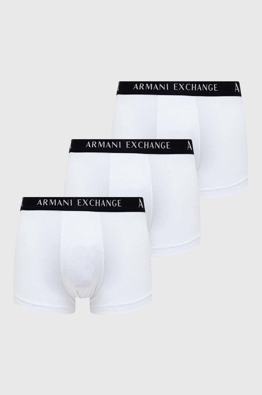 Armani Exchange Boxerky 3-pack pánské bílá barva - Pepit.cz