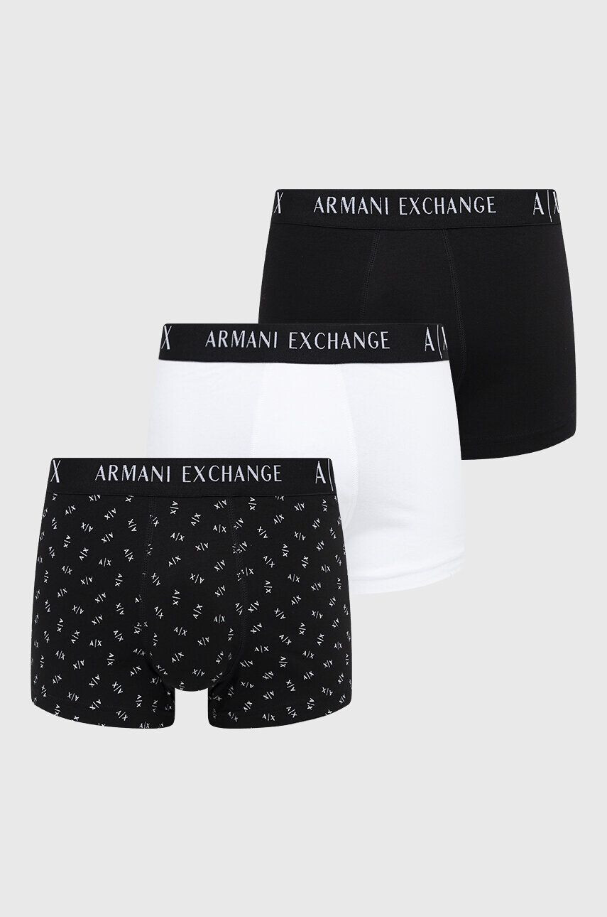 Armani Exchange Boxerky 3-pack pánské černá barva - Pepit.cz