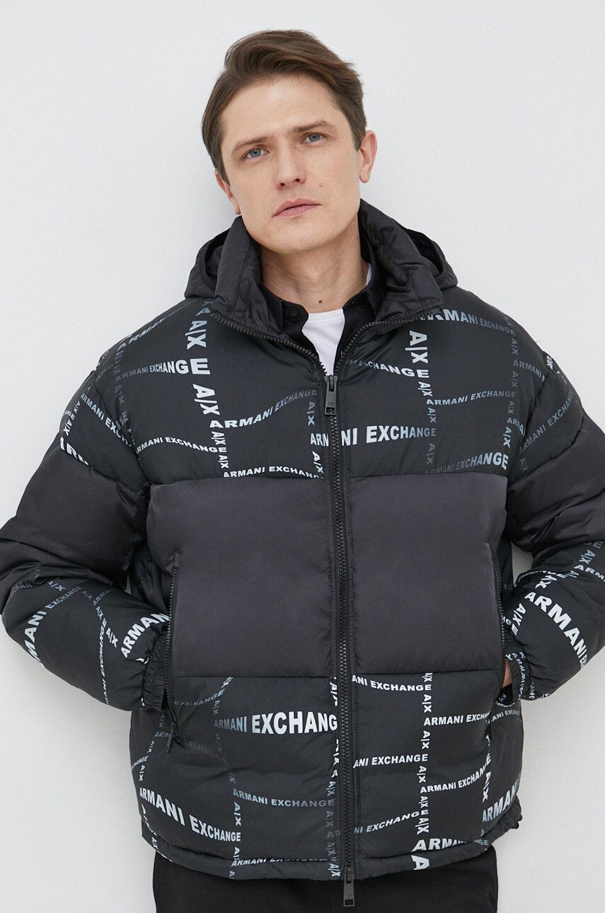 Armani Exchange Bunda pánská černá barva zimní oversize - Pepit.cz