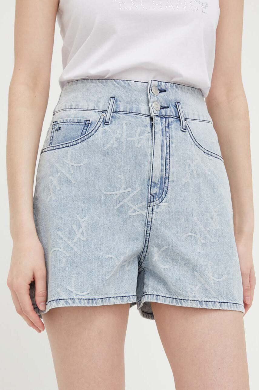 Armani Exchange Džínové šortky dámské vzorované high waist - Pepit.cz