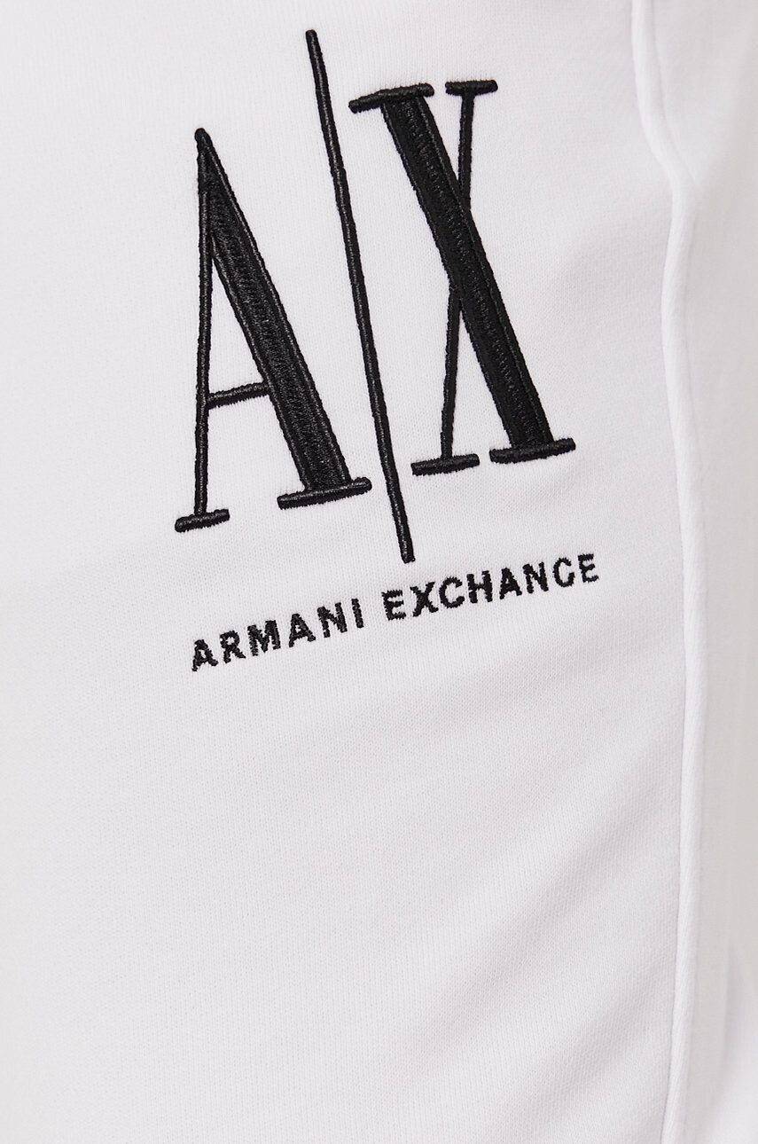 Armani Exchange Kalhoty pánské bílá barva hladké - Pepit.cz