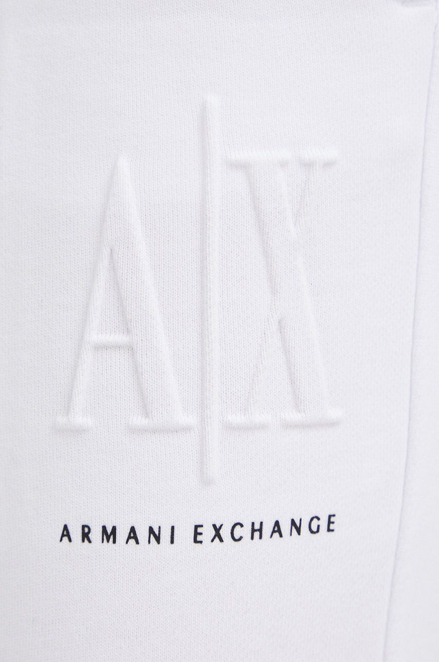 Armani Exchange Kalhoty dámské bílá barva hladké - Pepit.cz