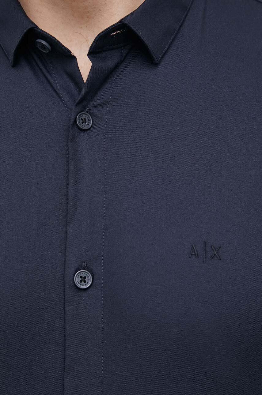 Armani Exchange Košile pánská tmavomodrá barva slim s límečkem button-down - Pepit.cz