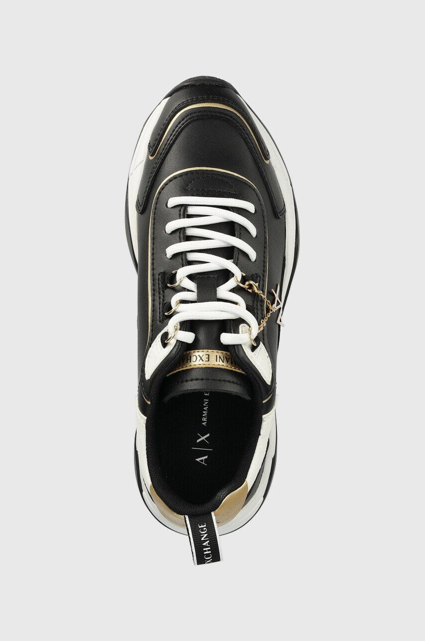 Armani Exchange Kožené sneakers boty černá barva - Pepit.cz