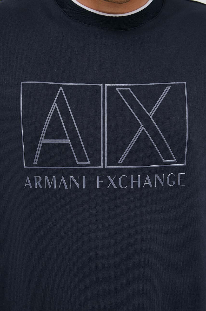 Armani Exchange Mikina pánská tmavomodrá barva s potiskem - Pepit.cz