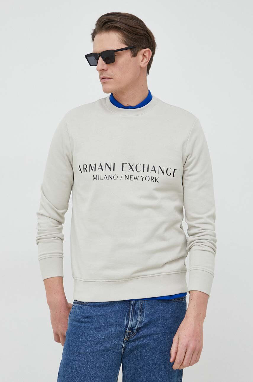 Armani Exchange Mikina dámská bílá barva s kapucí hladká - Pepit.cz