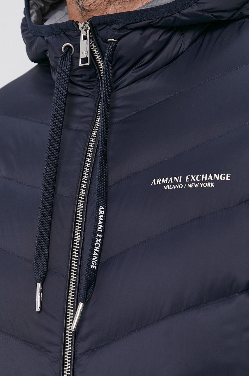 Armani Exchange Péřová bunda dámská tmavomodrá barva zimní - Pepit.cz