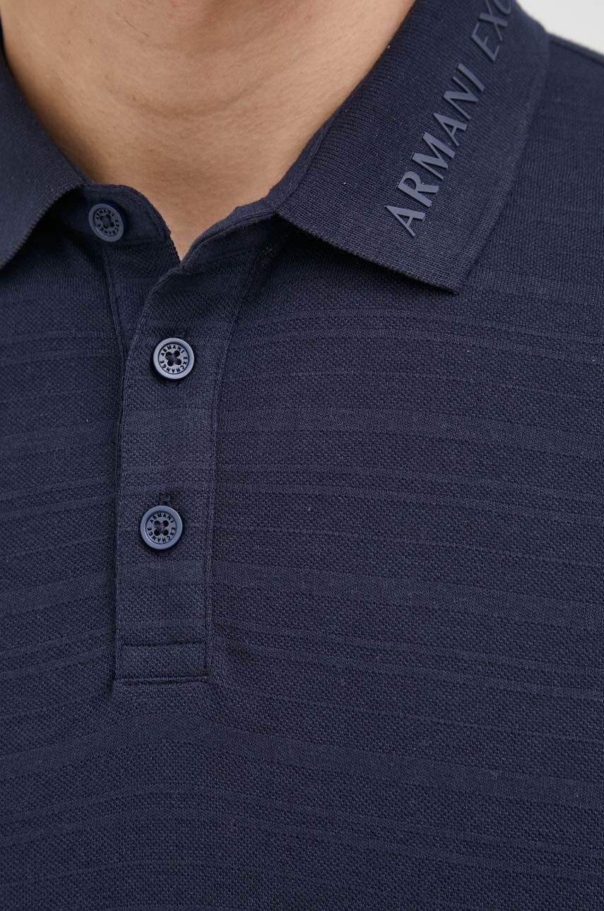 Armani Exchange Polo tričko pánský tmavomodrá barva hladký - Pepit.cz