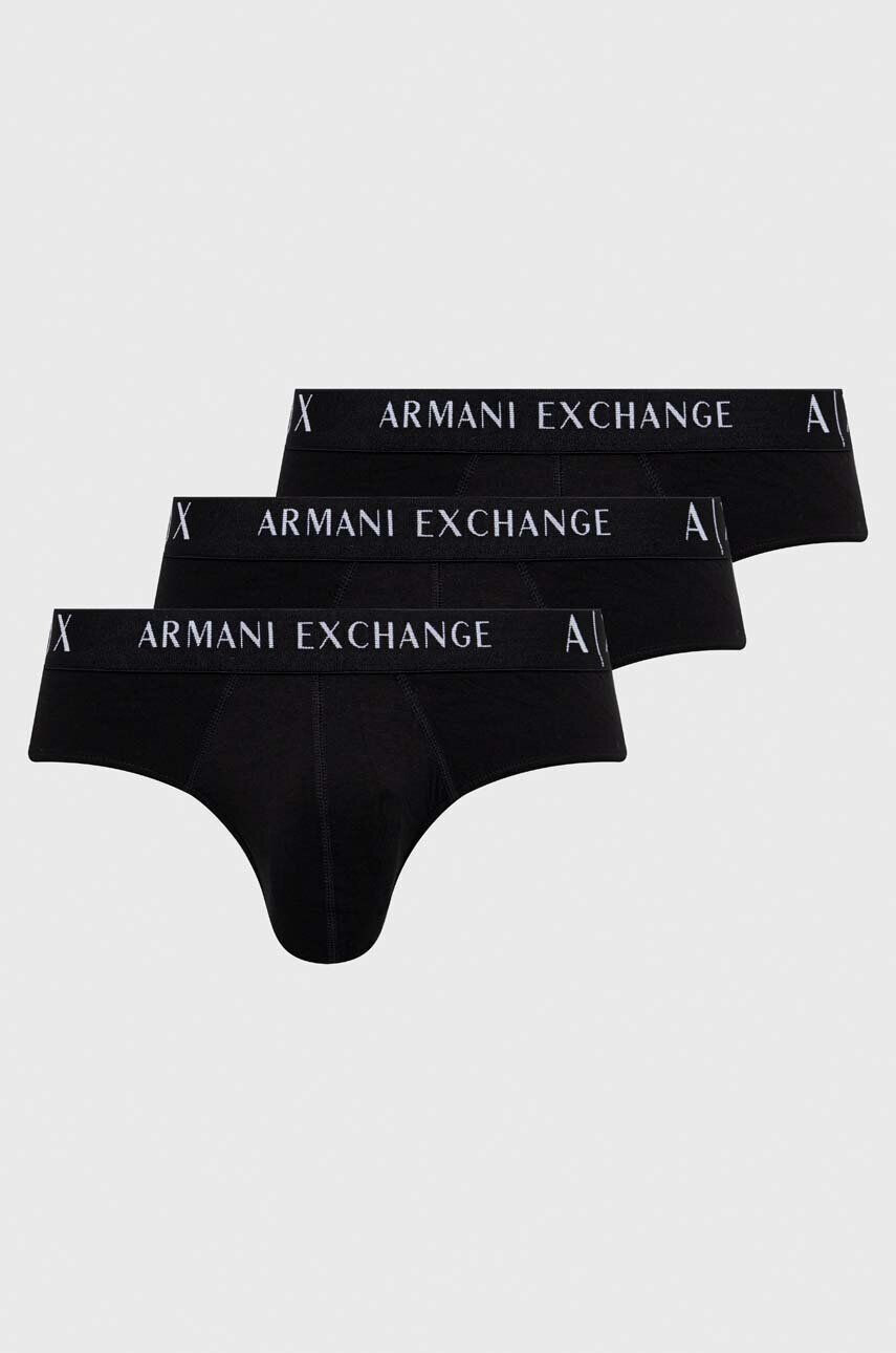 Armani Exchange Spodní prádlo 3-pack pánské černá barva - Pepit.cz