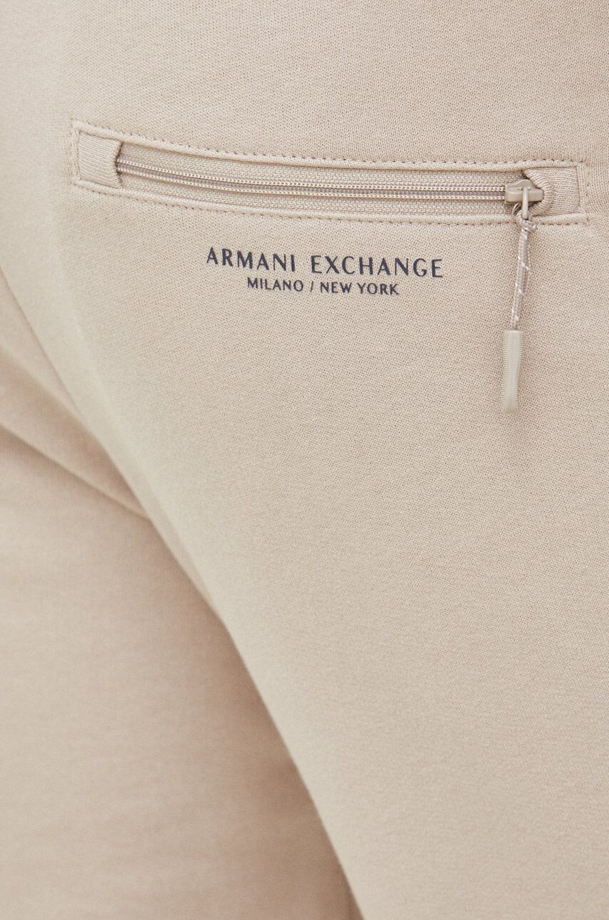 Armani Exchange Tepláky pánské béžová barva hladké - Pepit.cz