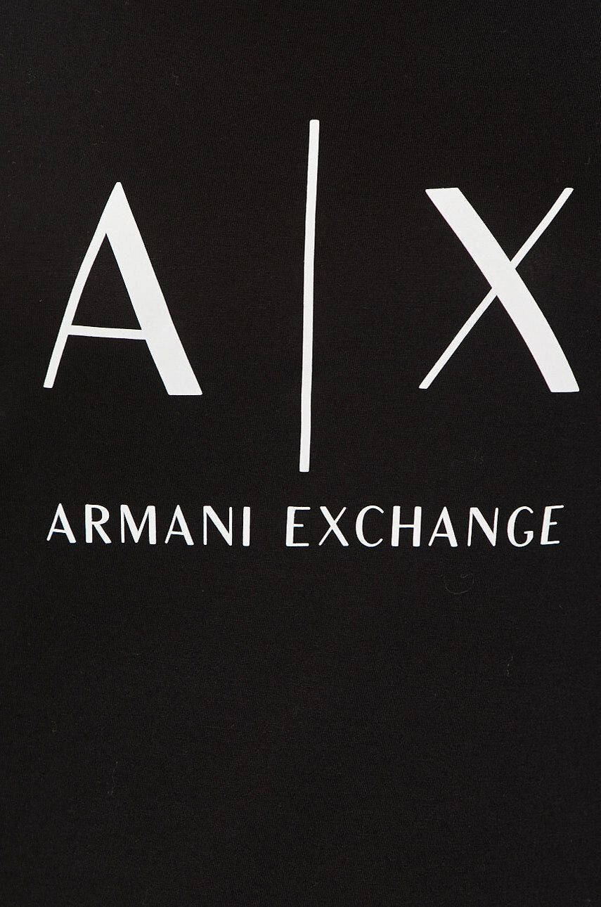 Armani Exchange Bavlněné tričko černá barva - Pepit.cz