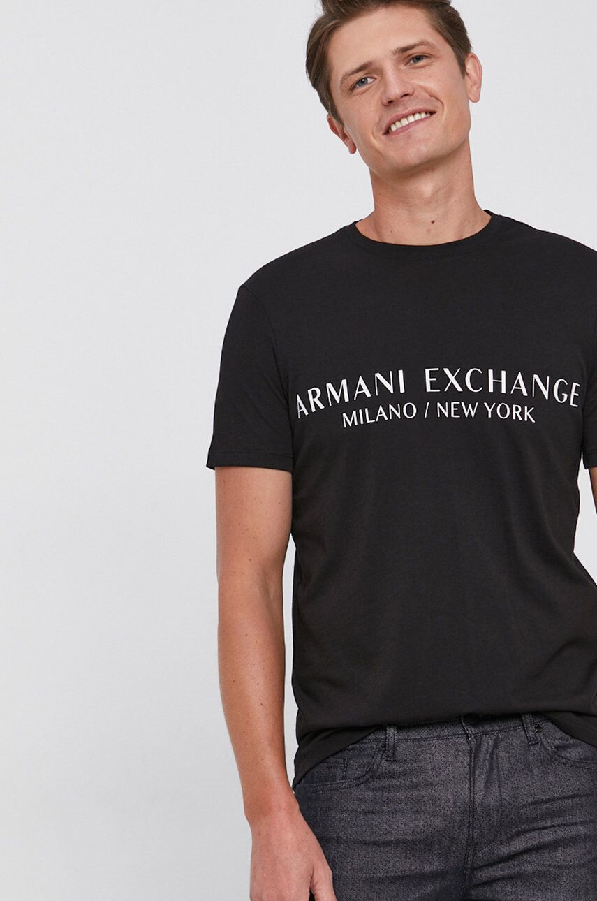 Armani Exchange Tričko pánské černá barva s potiskem - Pepit.cz