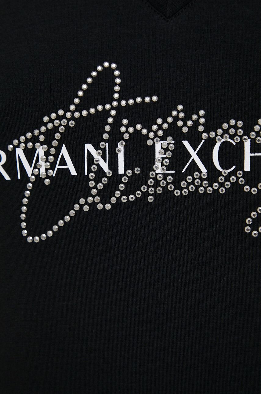 Armani Exchange Tričko černá barva - Pepit.cz