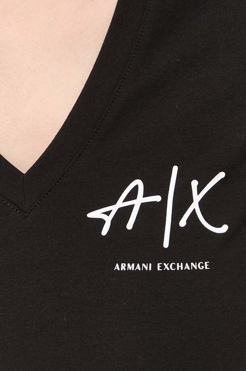 Armani Exchange Tričko černá barva - Pepit.cz