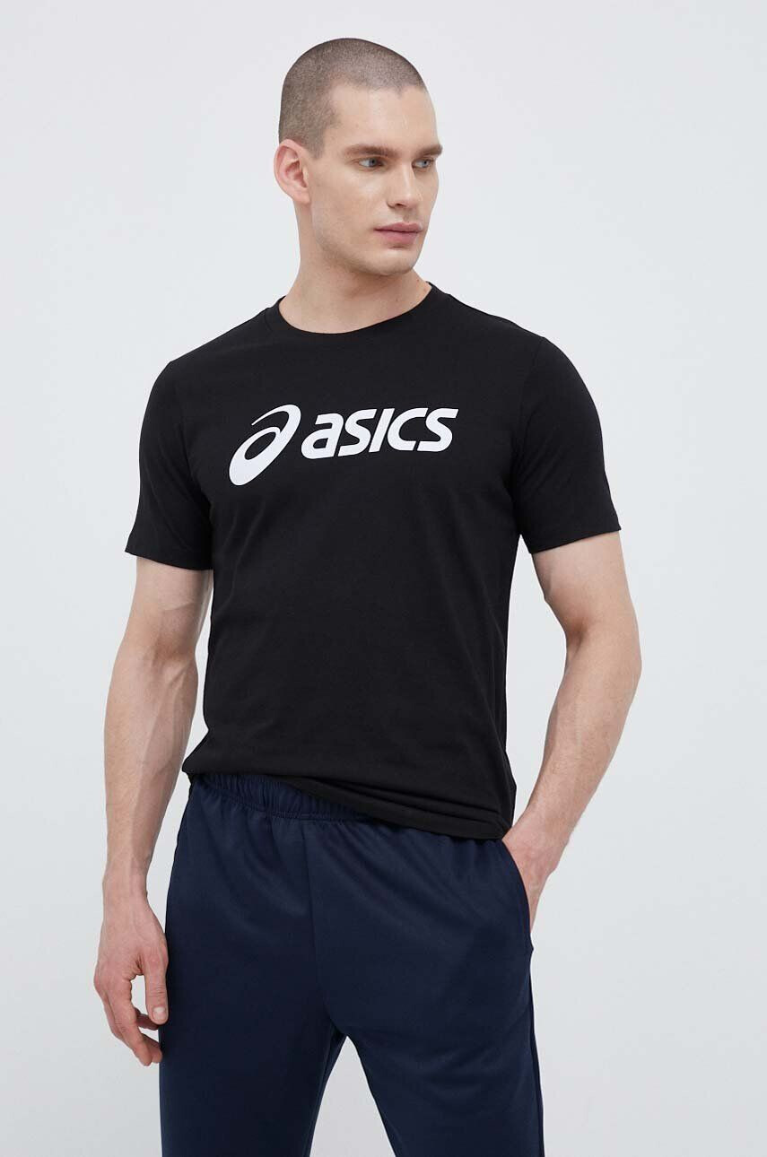 Asics Tričko černá barva s potiskem - Pepit.cz