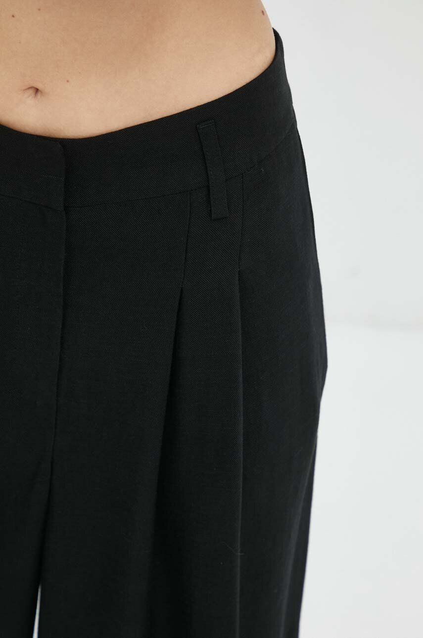 Birgitte Herskind Kalhoty Lotus dámské černá barva široké high waist - Pepit.cz