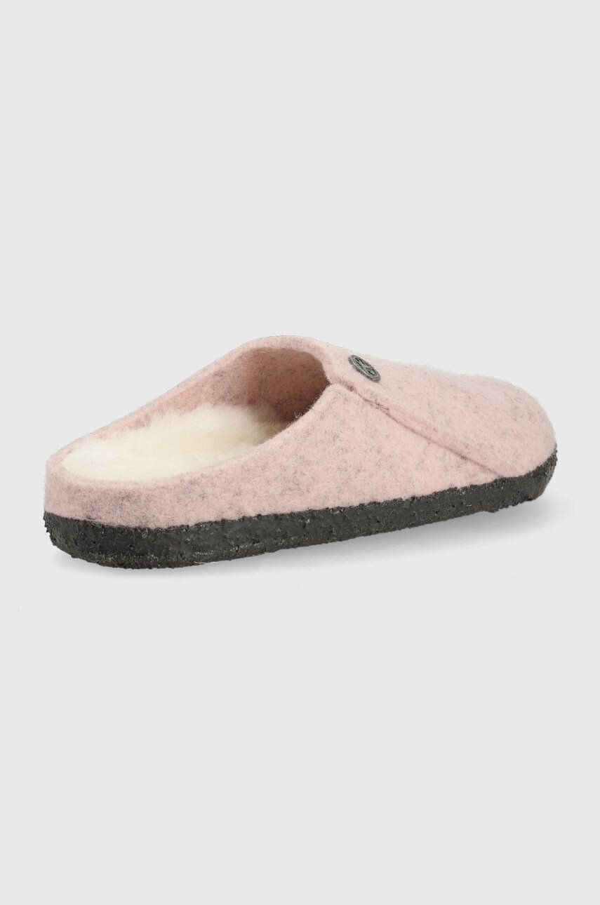 Birkenstock Dětské vlněné pantofle růžová barva - Pepit.cz