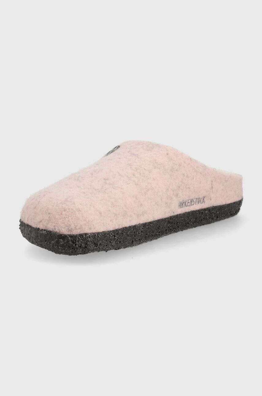 Birkenstock Dětské vlněné pantofle růžová barva - Pepit.cz