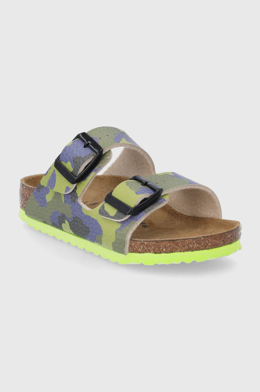 Birkenstock Dětské pantofle zelená barva - Pepit.cz