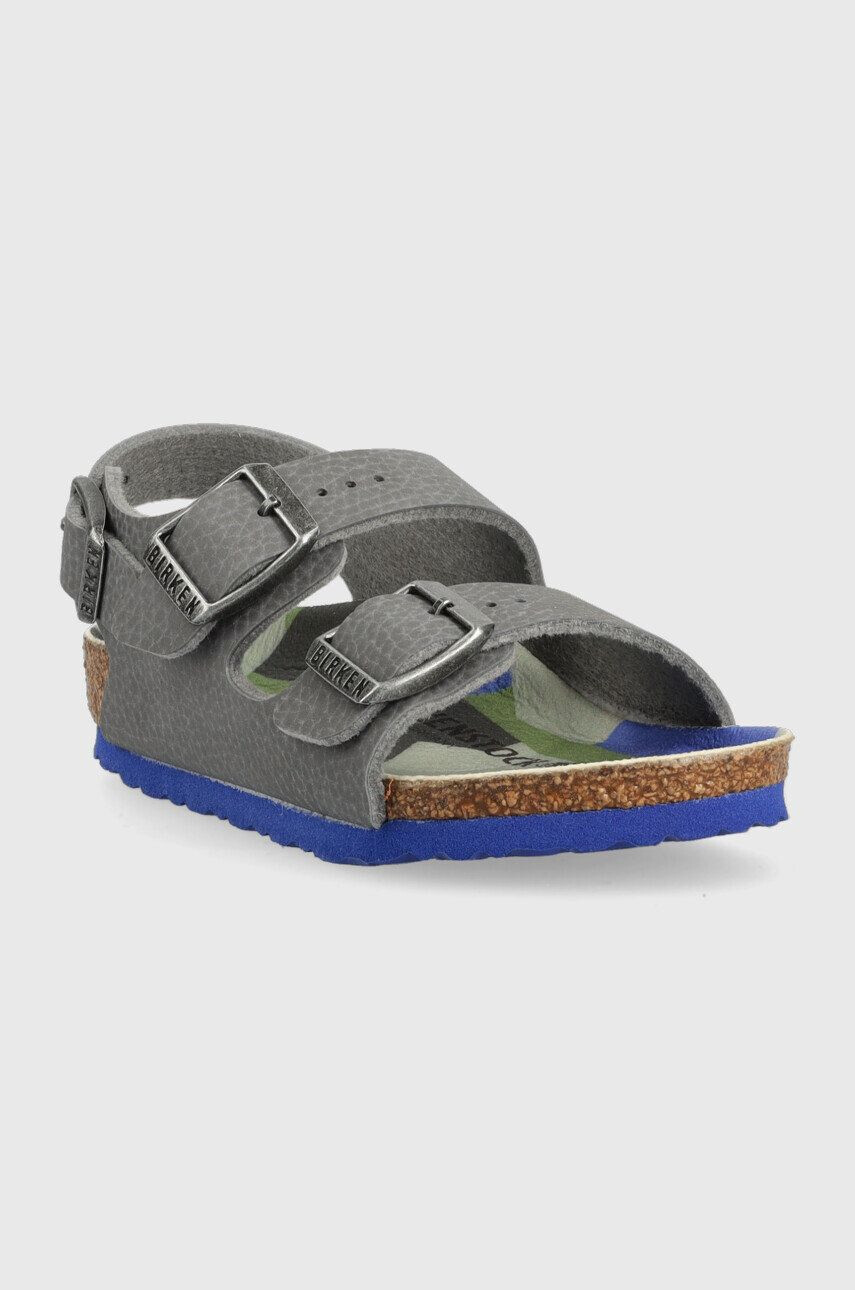 Birkenstock Dětské sandály Milano šedá barva - Pepit.cz