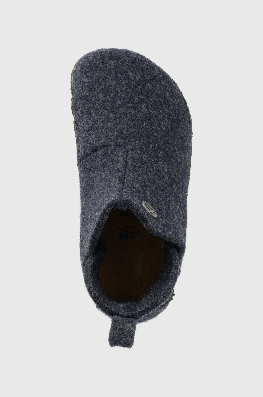 Birkenstock Dětské vlněné pantofle tmavomodrá barva - Pepit.cz