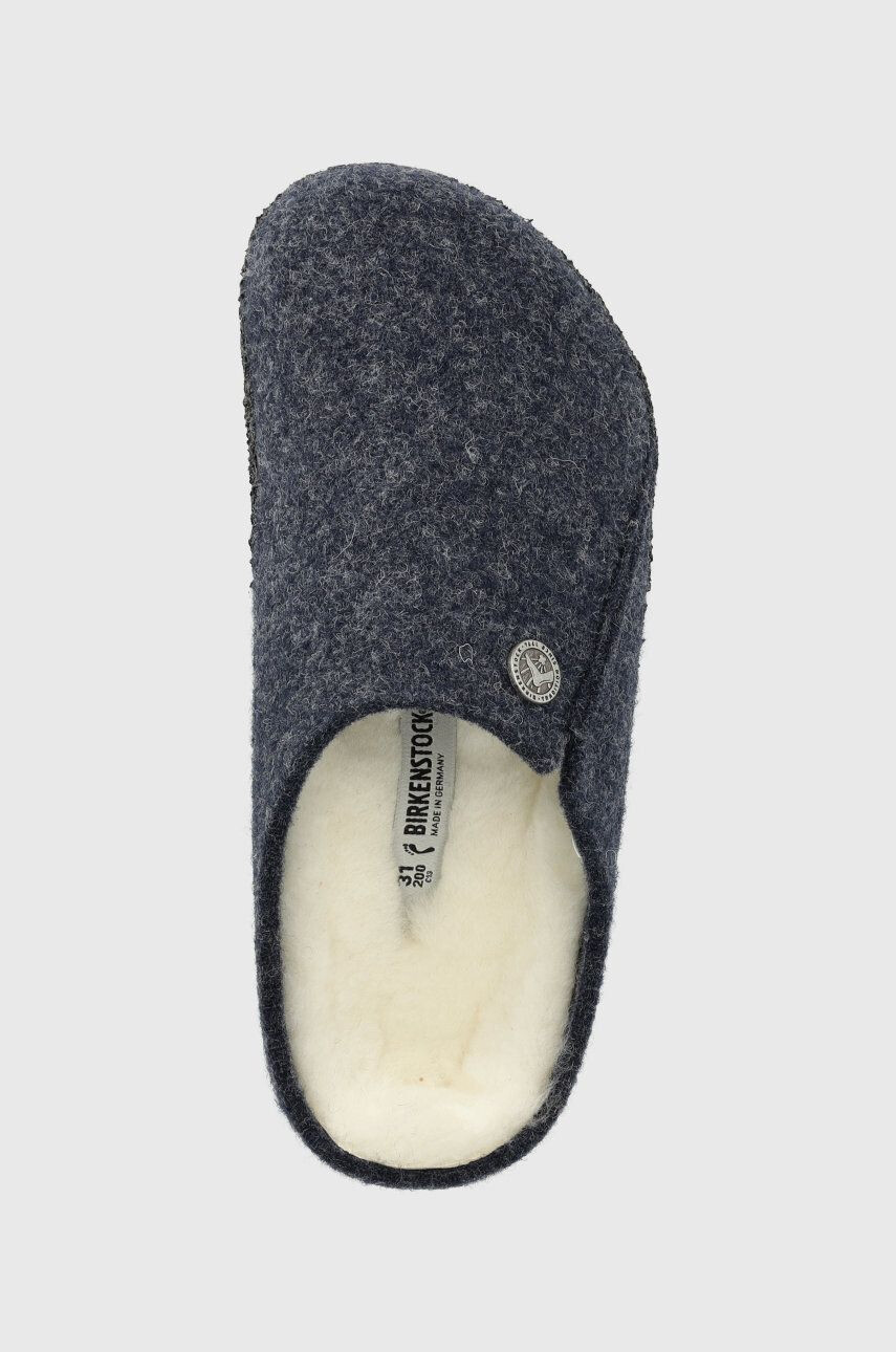 Birkenstock Dětské vlněné pantofle tmavomodrá barva - Pepit.cz