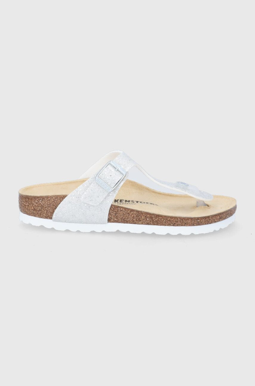 Birkenstock Dětské žabky stříbrná barva - Pepit.cz