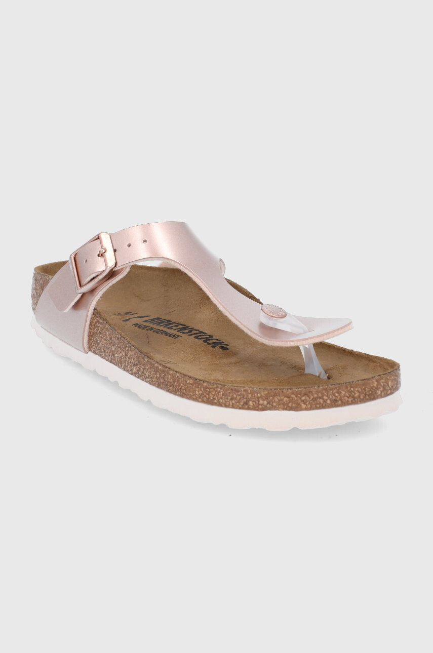 Birkenstock Dětské žabky zlatá barva - Pepit.cz