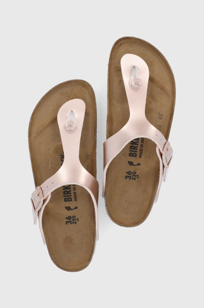 Birkenstock Dětské žabky zlatá barva - Pepit.cz