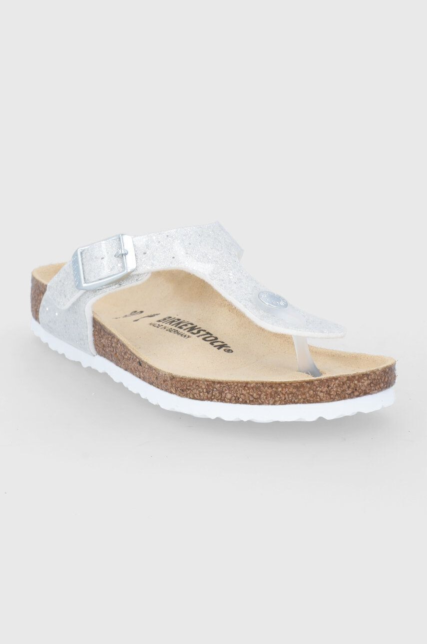 Birkenstock Dětské žabky stříbrná barva - Pepit.cz