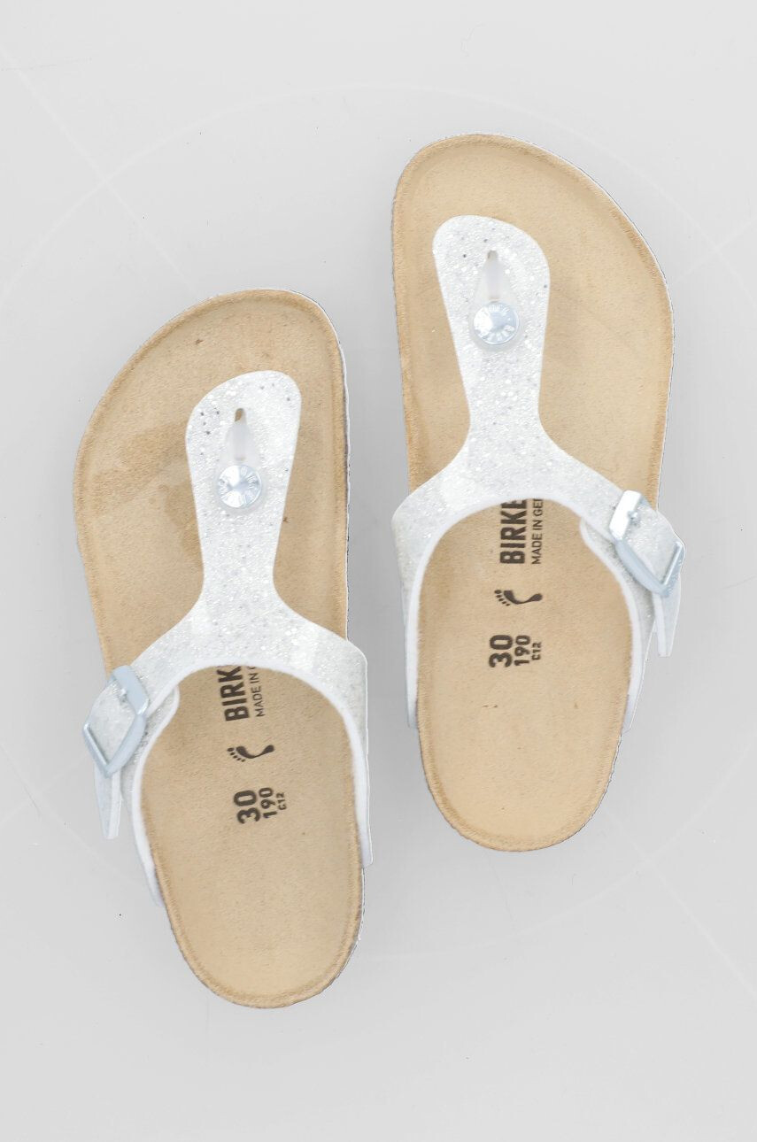 Birkenstock Dětské žabky stříbrná barva - Pepit.cz