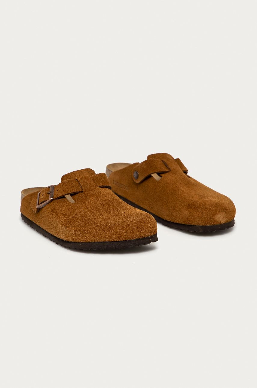 Birkenstock Kožené pantofle Boston pánské hnědá barva 1009542 - Pepit.cz