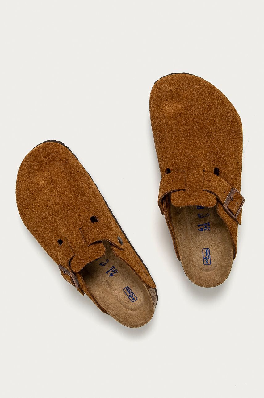 Birkenstock Kožené pantofle Boston pánské hnědá barva 1009542 - Pepit.cz