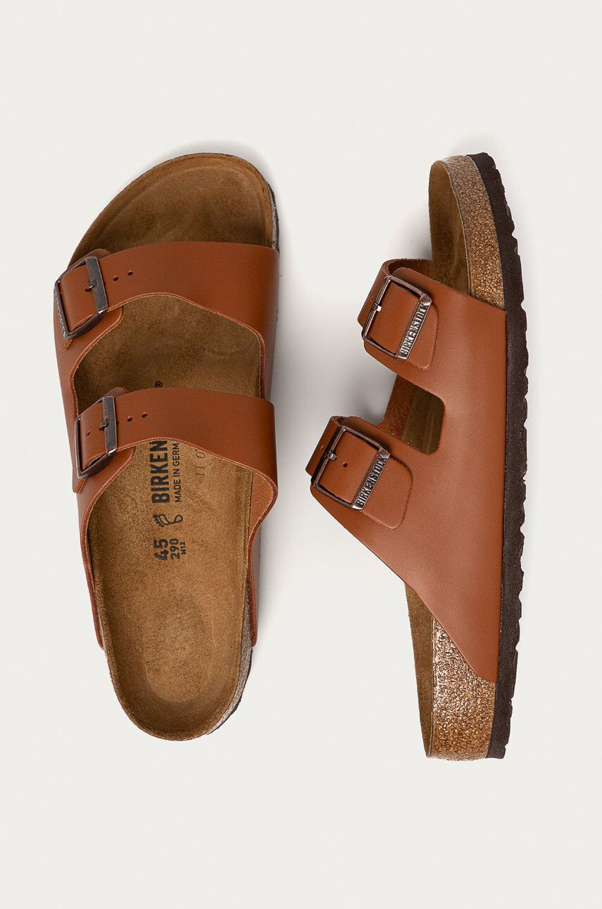 Birkenstock Kožené pantofle Arizona pánské hnědá barva - Pepit.cz