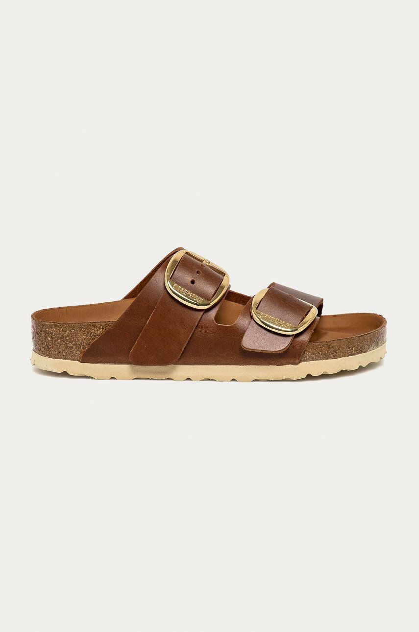 Birkenstock Kožené pantofle dámské hnědá barva - Pepit.cz