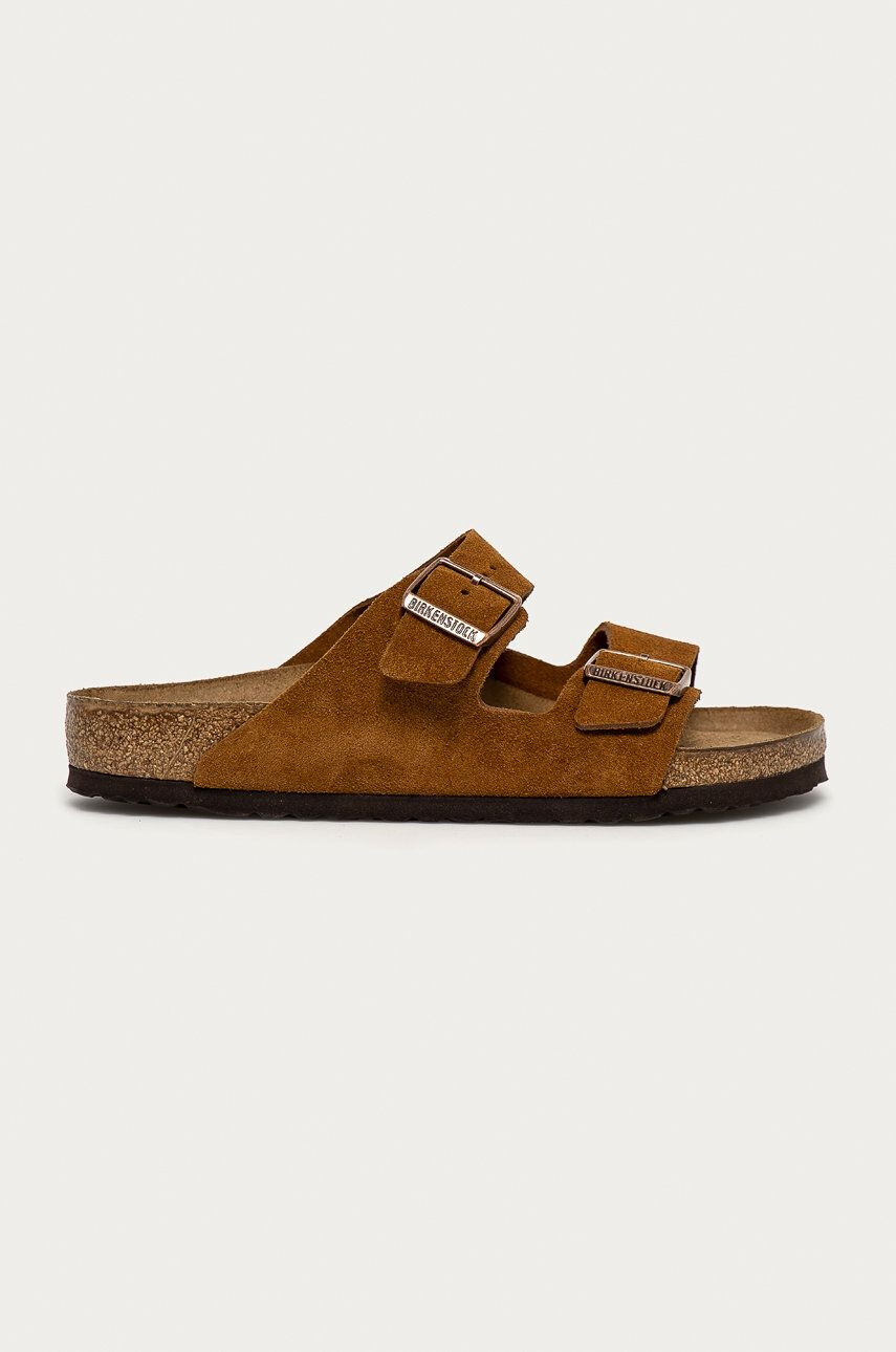 Birkenstock Kožené pantofle Arizona pánské hnědá barva 1009526 - Pepit.cz