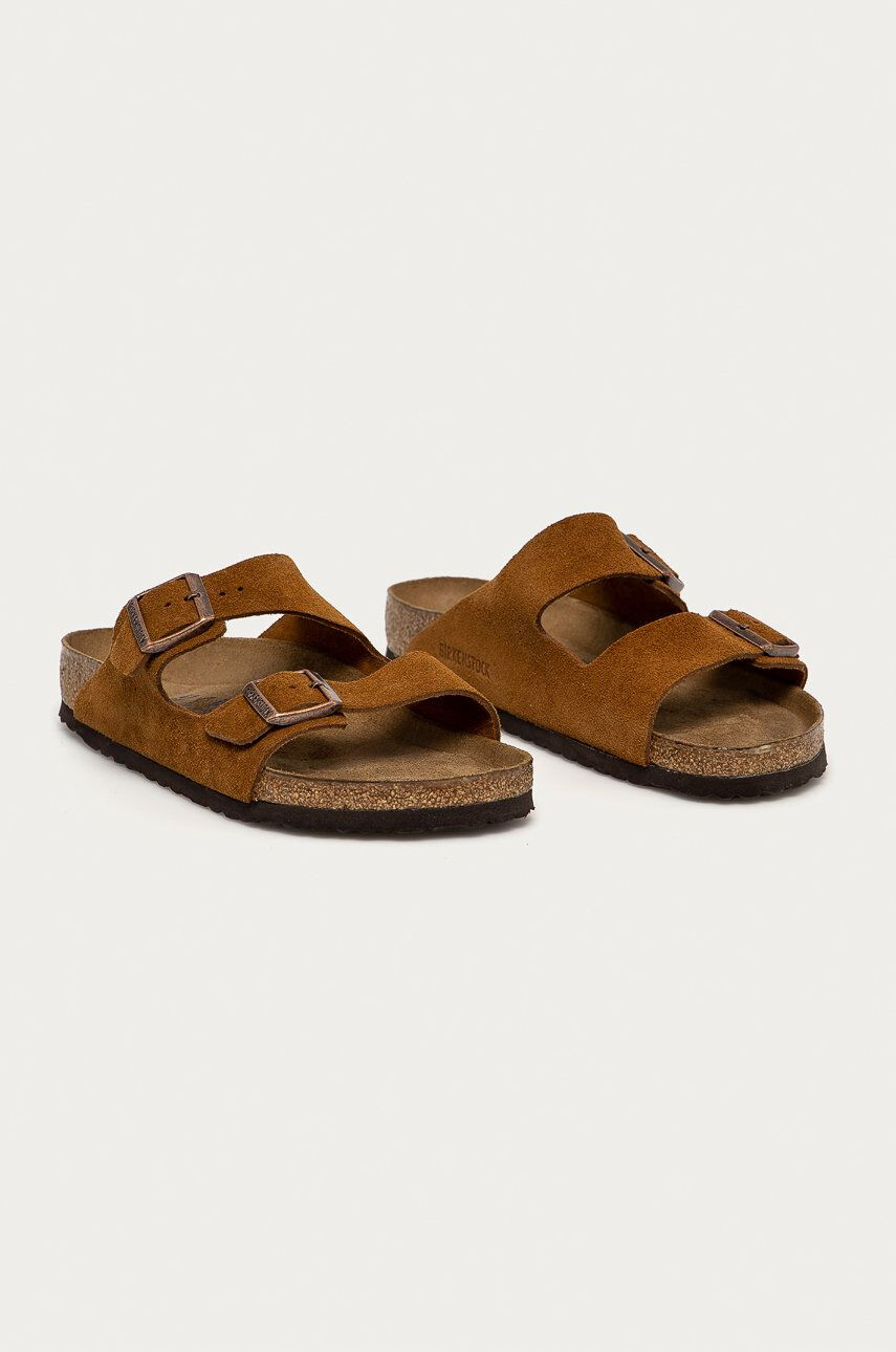 Birkenstock Kožené pantofle Arizona pánské hnědá barva 1009526 - Pepit.cz