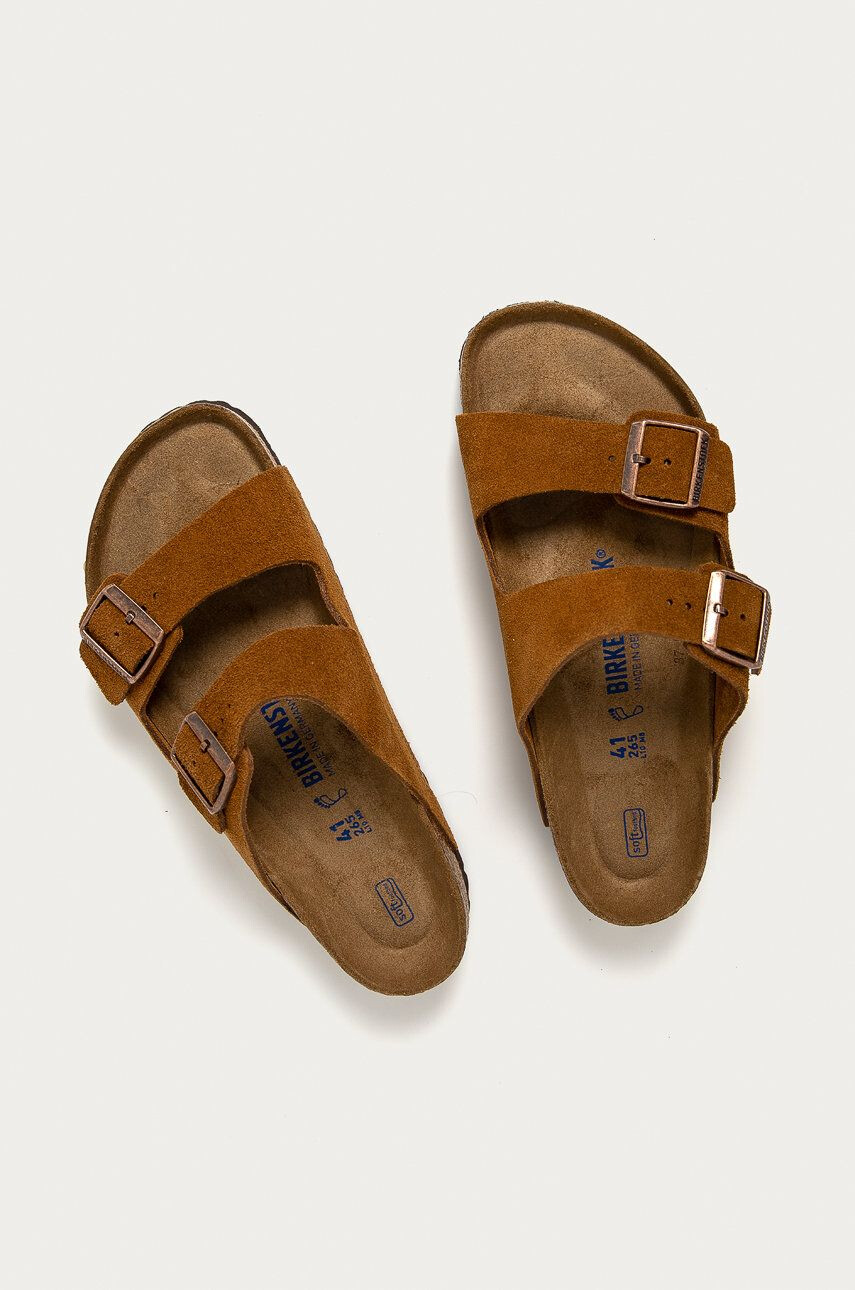 Birkenstock Kožené pantofle Arizona pánské hnědá barva 1009526 - Pepit.cz