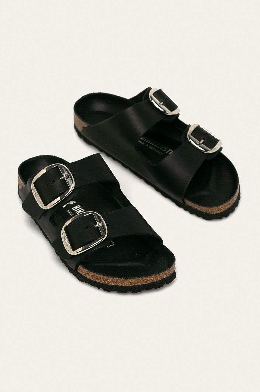 Birkenstock Kožené pantofle dámské černá barva - Pepit.cz