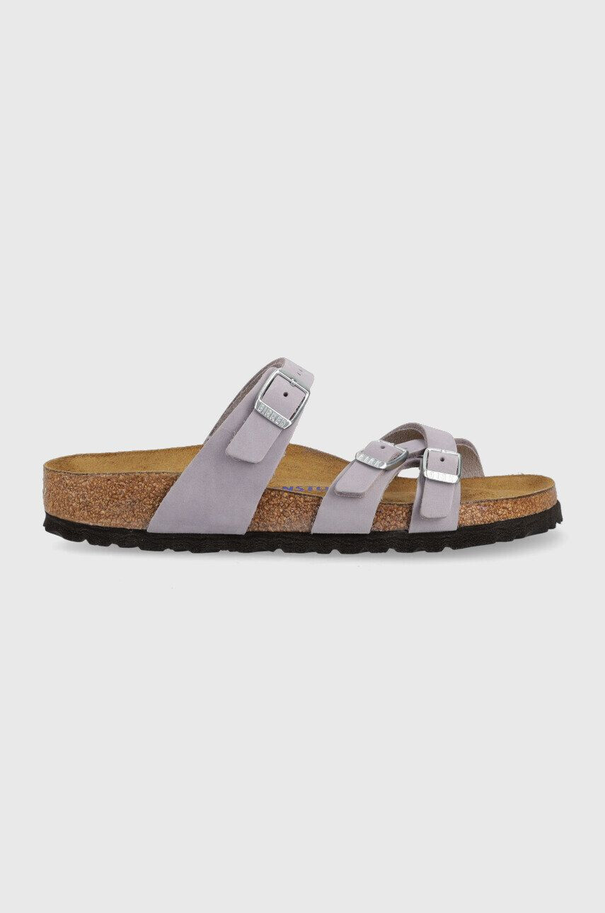 Birkenstock Kožené pantofle Franca SFB dámské fialová barva 1024270 - Pepit.cz