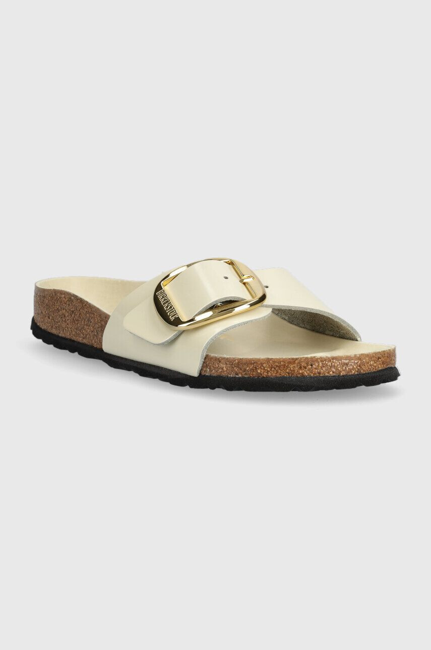 Birkenstock Kožené pantofle Madrid dámské béžová barva 1025298 - Pepit.cz