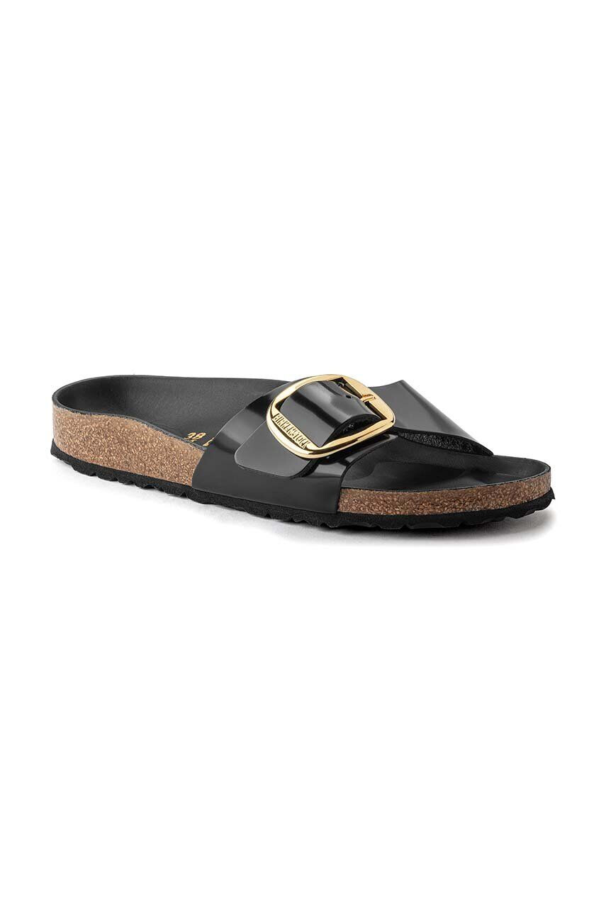 Birkenstock Kožené pantofle Madrid dámské černá barva 1022541 - Pepit.cz