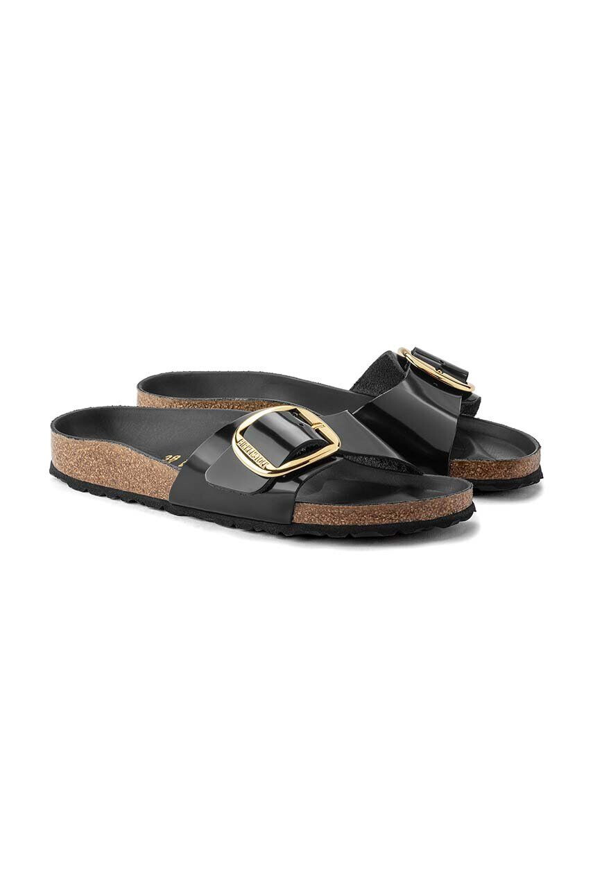 Birkenstock Kožené pantofle Madrid dámské černá barva 1022541 - Pepit.cz