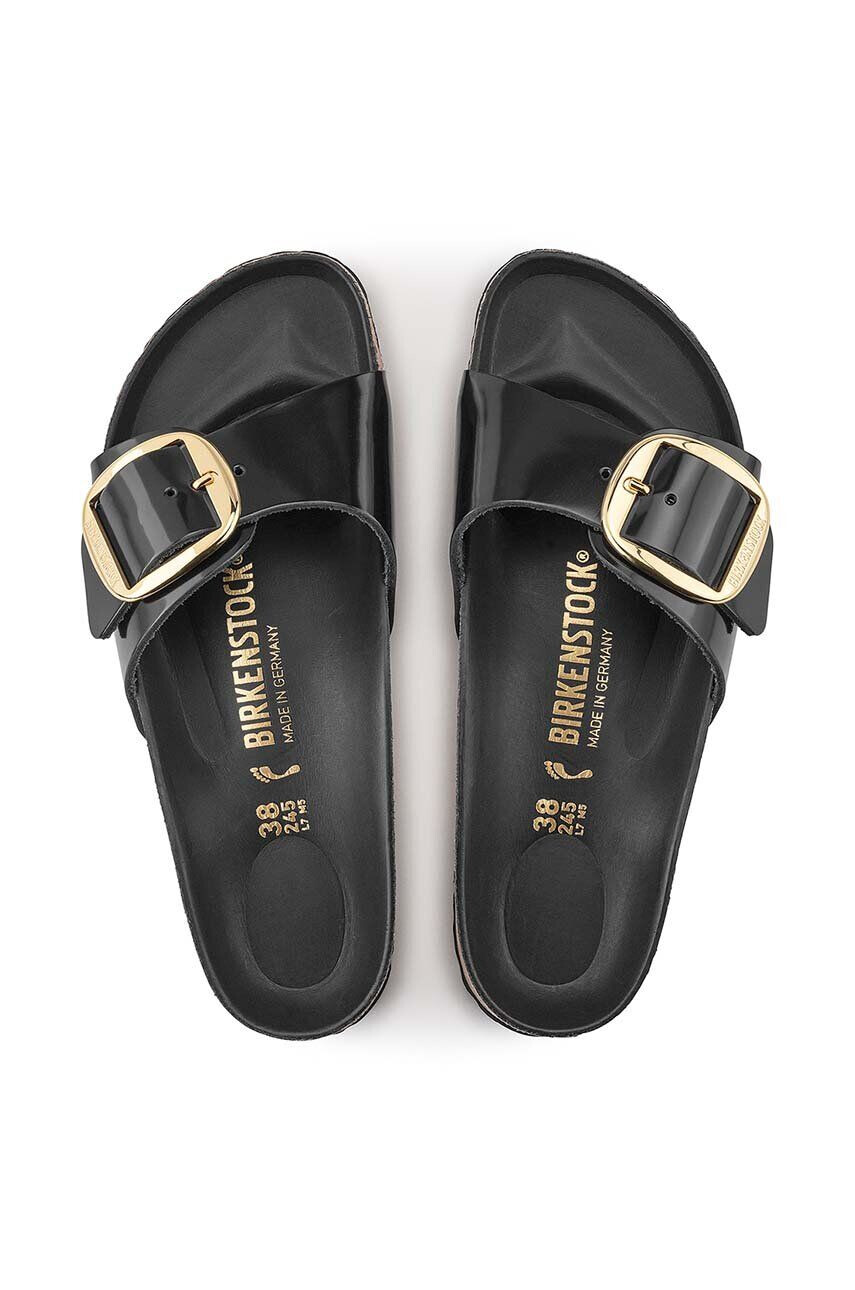 Birkenstock Kožené pantofle Madrid dámské černá barva 1022541 - Pepit.cz