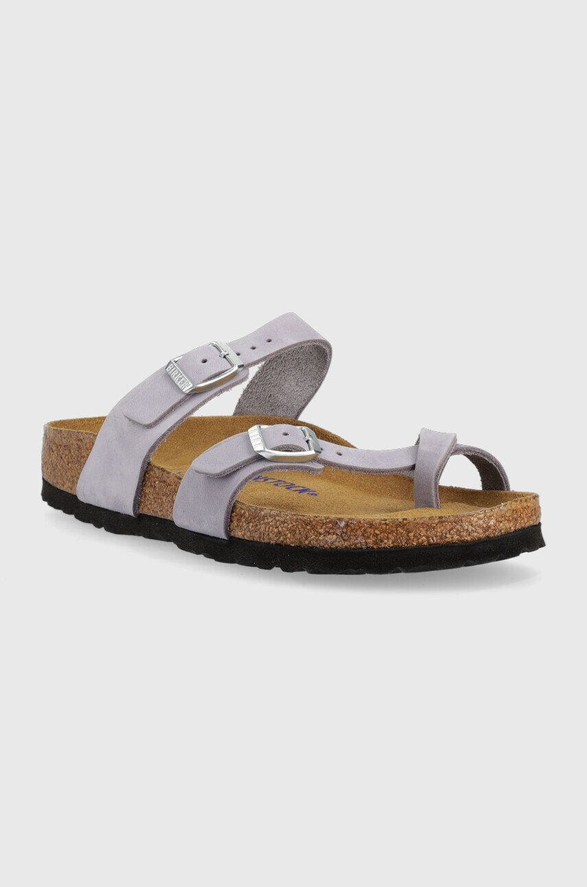 Birkenstock Kožené pantofle Mayari SFB dámské fialová barva 1024006 - Pepit.cz