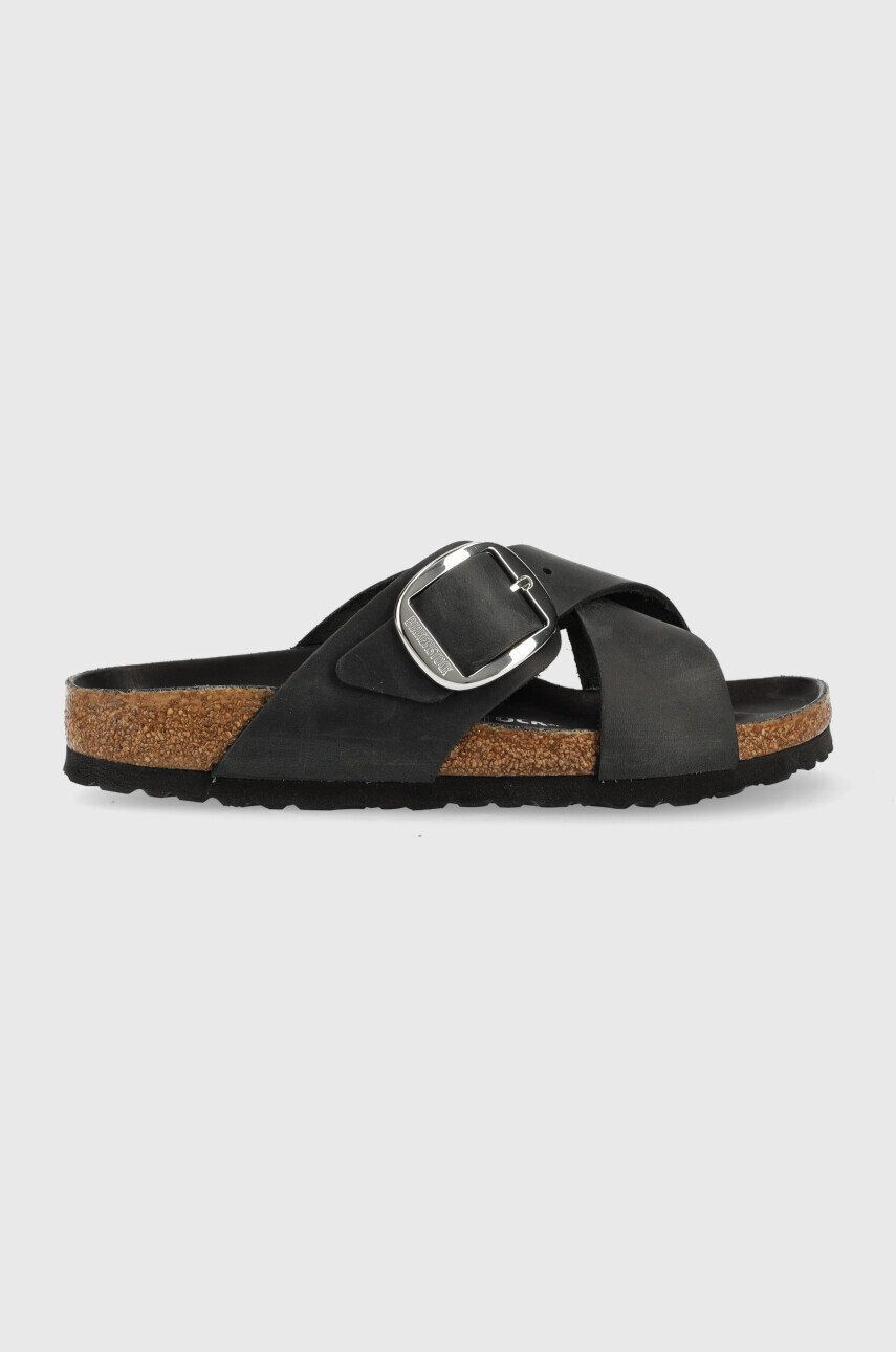 Birkenstock Kožené pantofle Siena Big Buckle dámské černá barva 1020156 - Pepit.cz