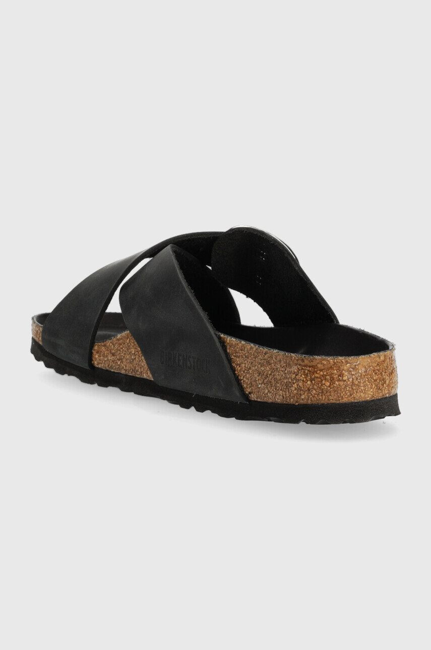 Birkenstock Kožené pantofle Siena Big Buckle dámské černá barva 1020156 - Pepit.cz