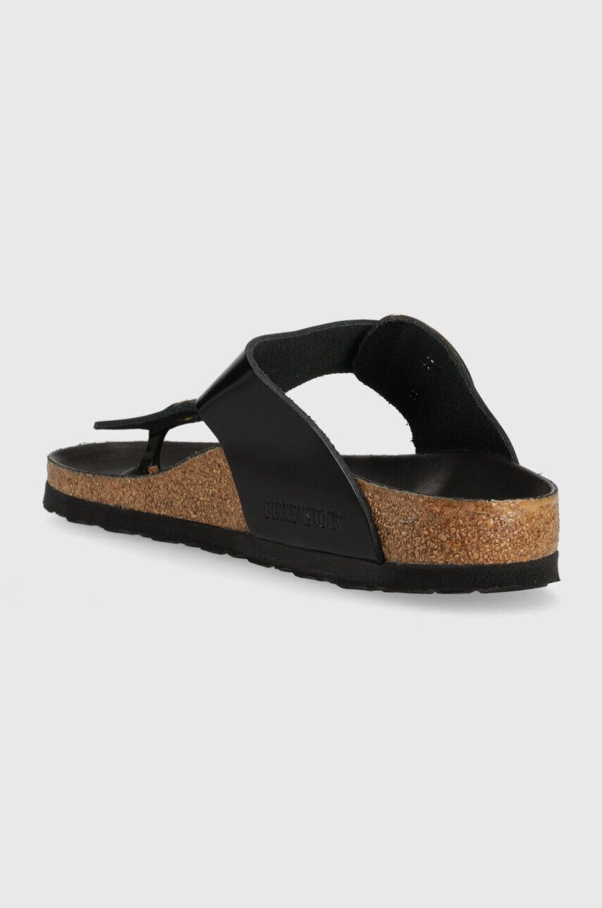 Birkenstock Kožené žabky Gizeh dámské černá barva na plochém podpatku 1021469 - Pepit.cz